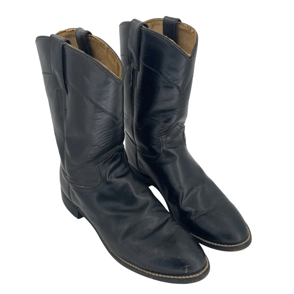 Justin Western Cowboy‎ Boots Brown Leather Men's 5.5 D/ Women's 7 Rodeo Ranch